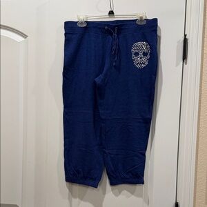Blue Joggers with Skull Design